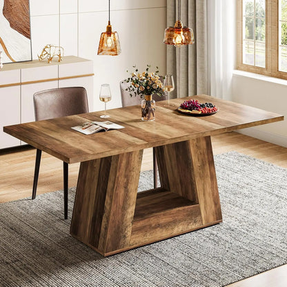 Dining Table for 4 to 6 People ,Rectangular  Sturdy Base