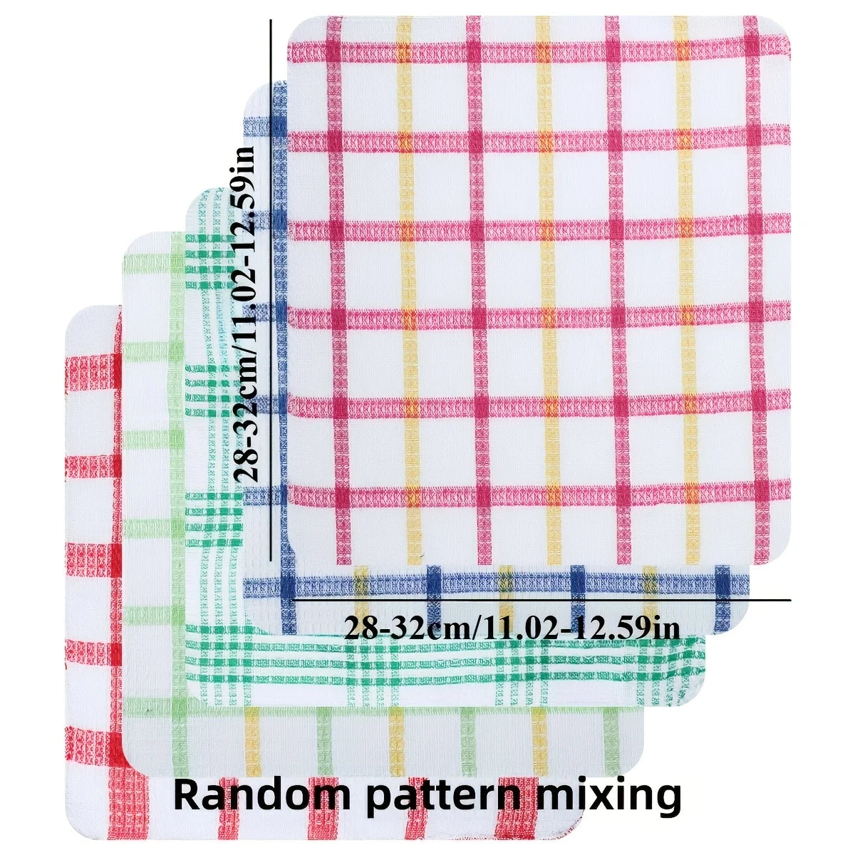 3/5/10/12pcs Plaid Kitchen Towels -