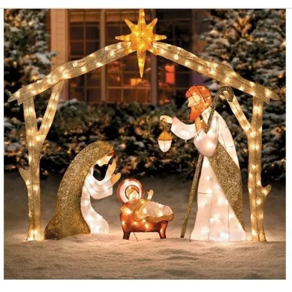Outdoor Lighted Nativity Scene Waterproof