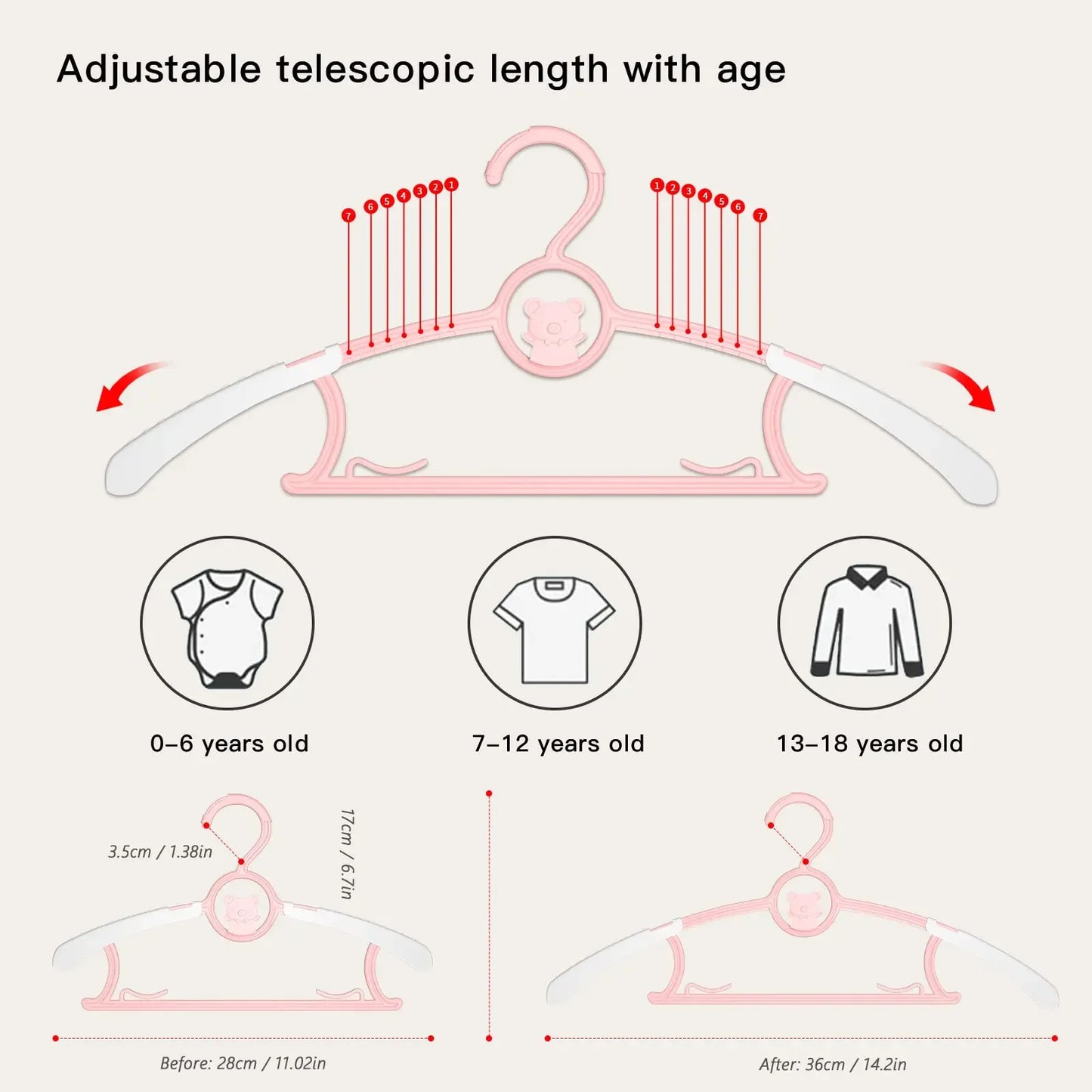 5/10/20Pcs  Kids Non-slip Clothes Hanger for Girl Boy Toddler