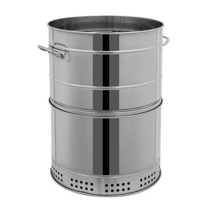 Stainless Steel BBQ Grill Barrel Portable Charcoal Grills 360°