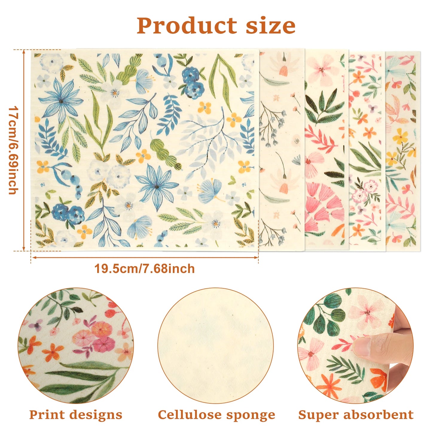 5/6/12PCS Kitchen Dish Towels Absorbent Swedish Dishcloths