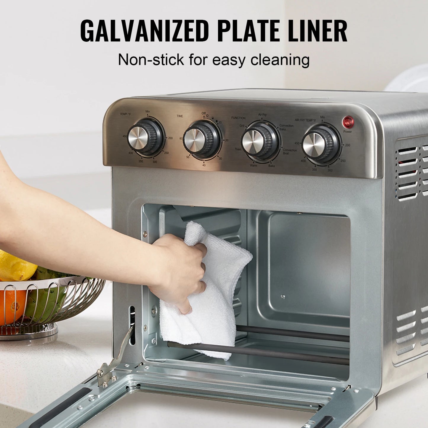 18L 1700W Air Fryer Toaster Oven Stainless Steel