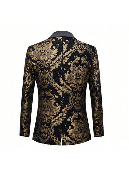 Flower Suit Jacket 1 Button Paisley Tuxedo