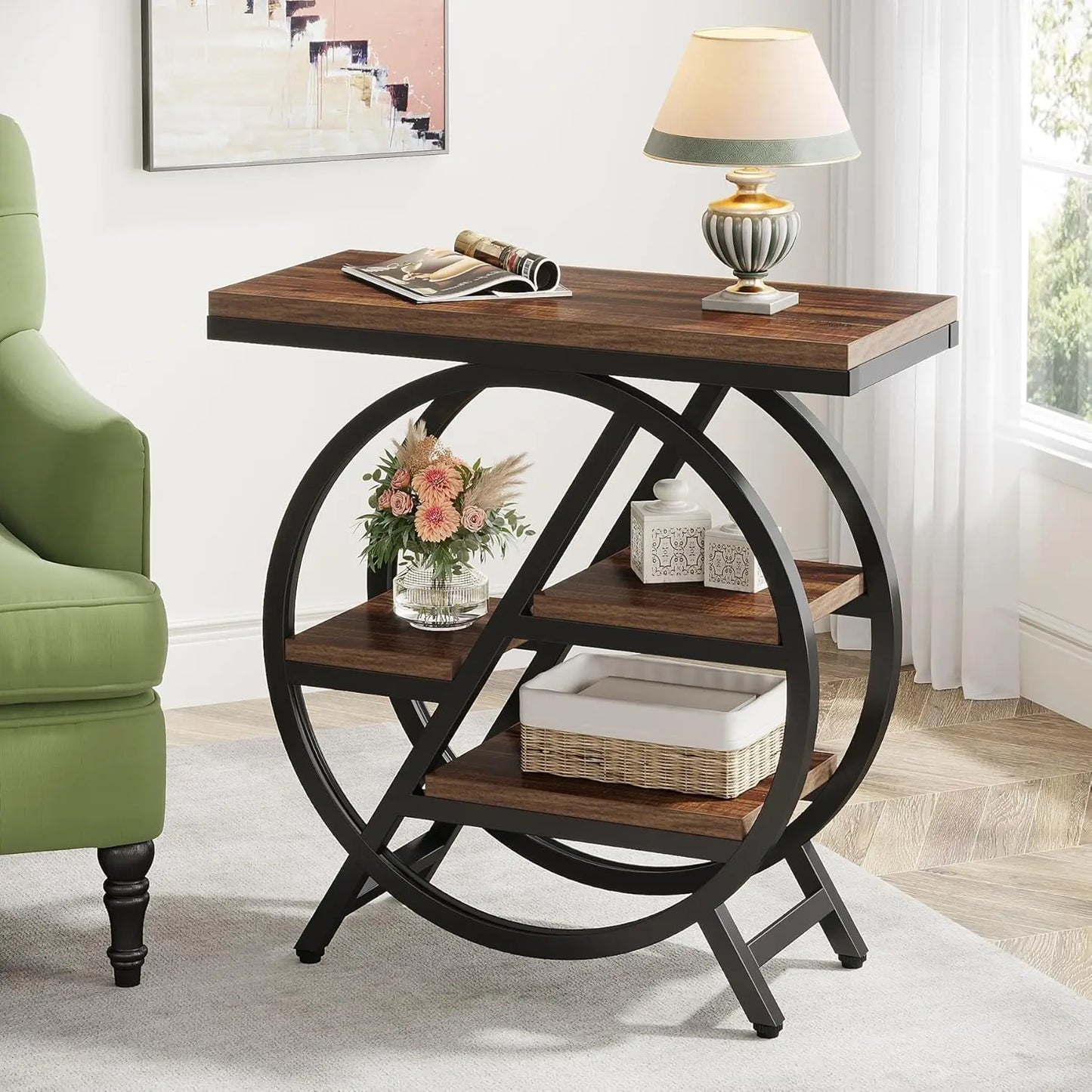 3-Tier Narrow Side Table  With Storage,