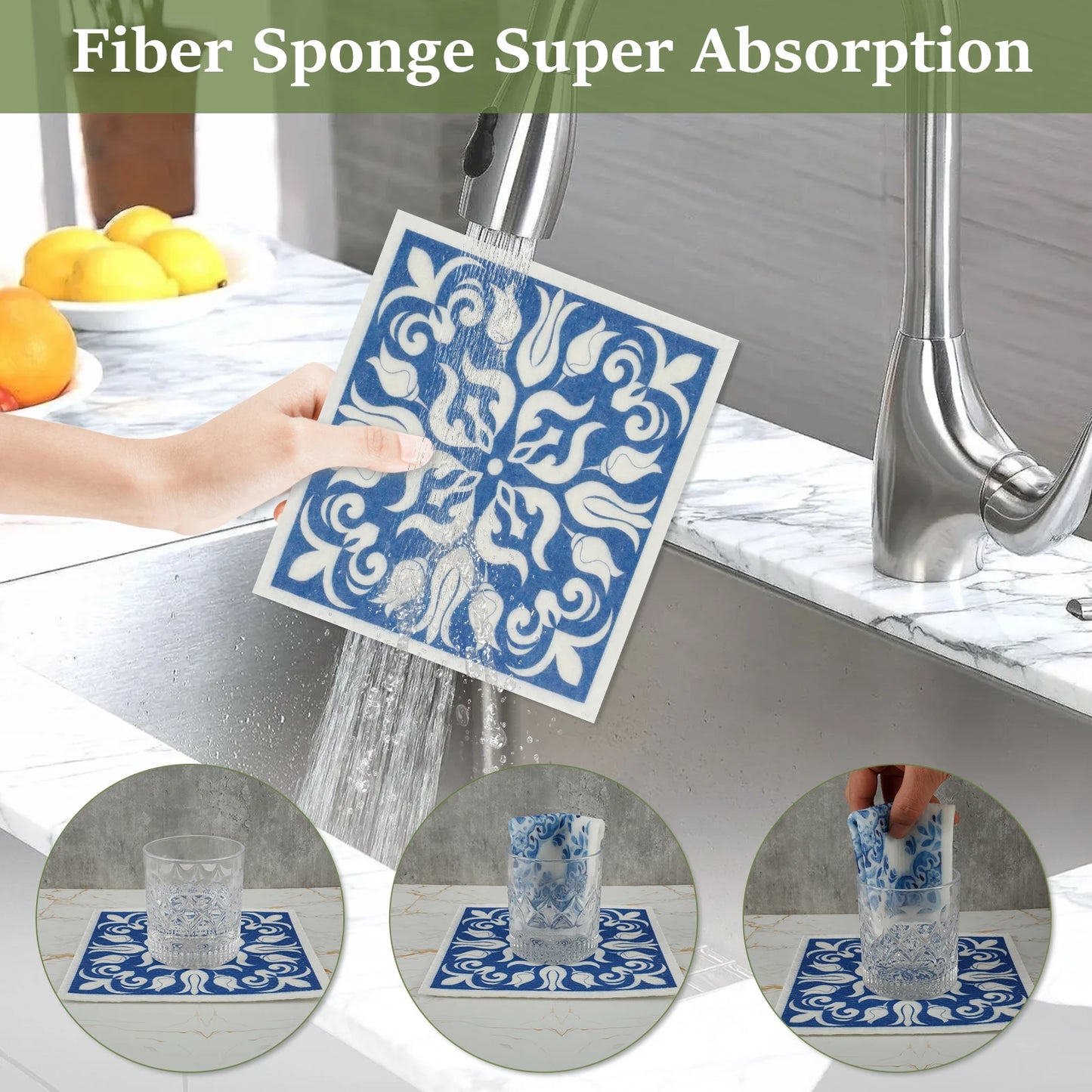 5/6/12PCS Kitchen Dish Towels Absorbent Swedish Dishcloths