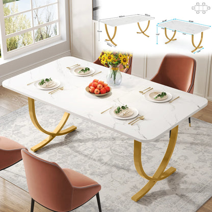 Tribesigns Modern 63-Inch Rectangular Dining Table Seating 4 to 6,