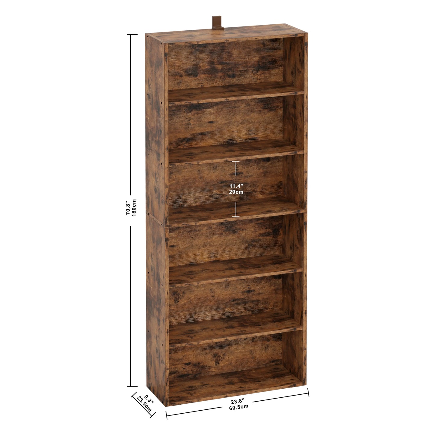 Floor Standing 6 Shelf Display Storage Shelves  Bookcase