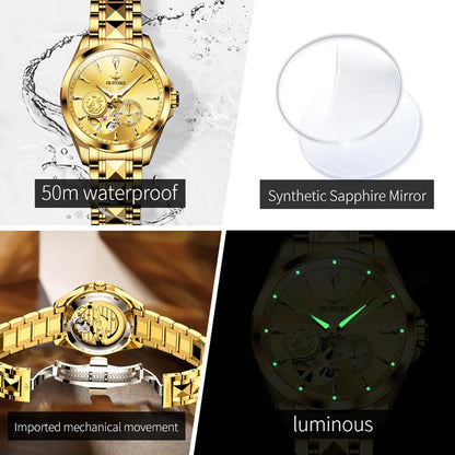 Women Watches Tungsten Steel Strip Real Gold Real Diamond