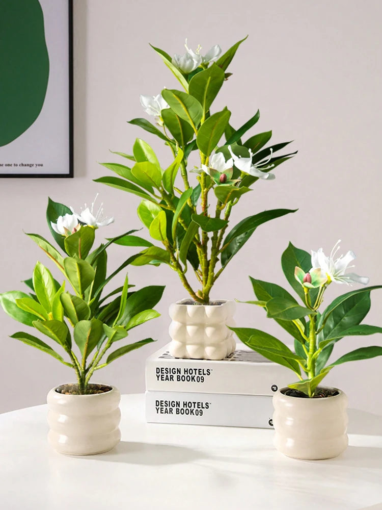 21-40cm Artificial Azaleas Plants Fake Rubber Tree