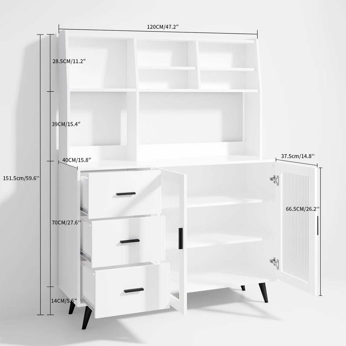 Kitchen Hutch Storage Cabinet, Freestanding