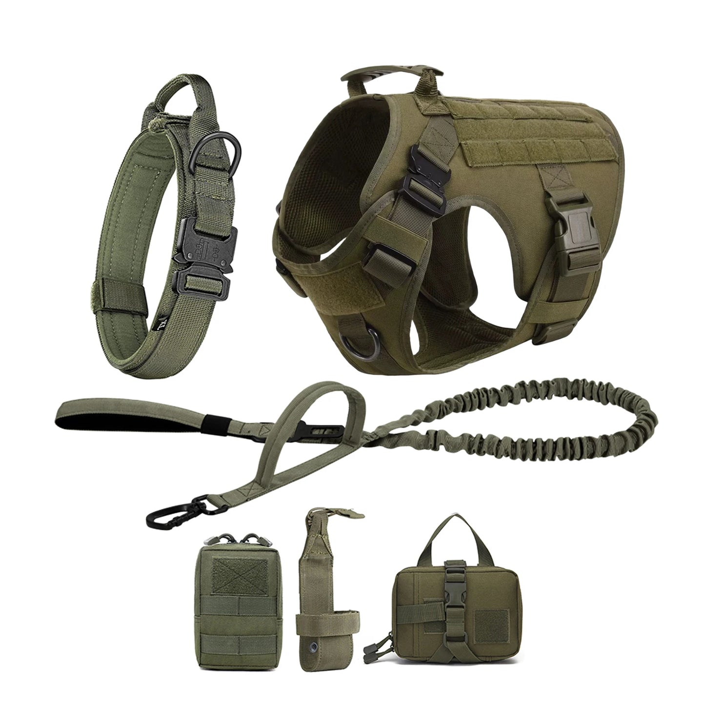 Tactical Dog Harness Collar Leash For Medium Large Dogs