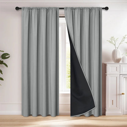 1pc 100% Blackout Curtain with Rod Pocket,