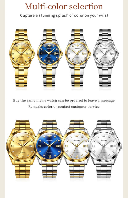 Original  Swiss Automatic Mechanical Watch  Real Diamond Sapphire