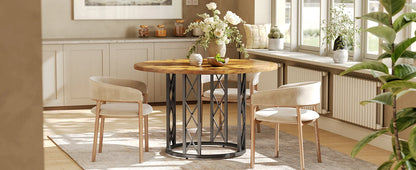 Tribesigns Round Dining Table for 4-6 People Dinner Table