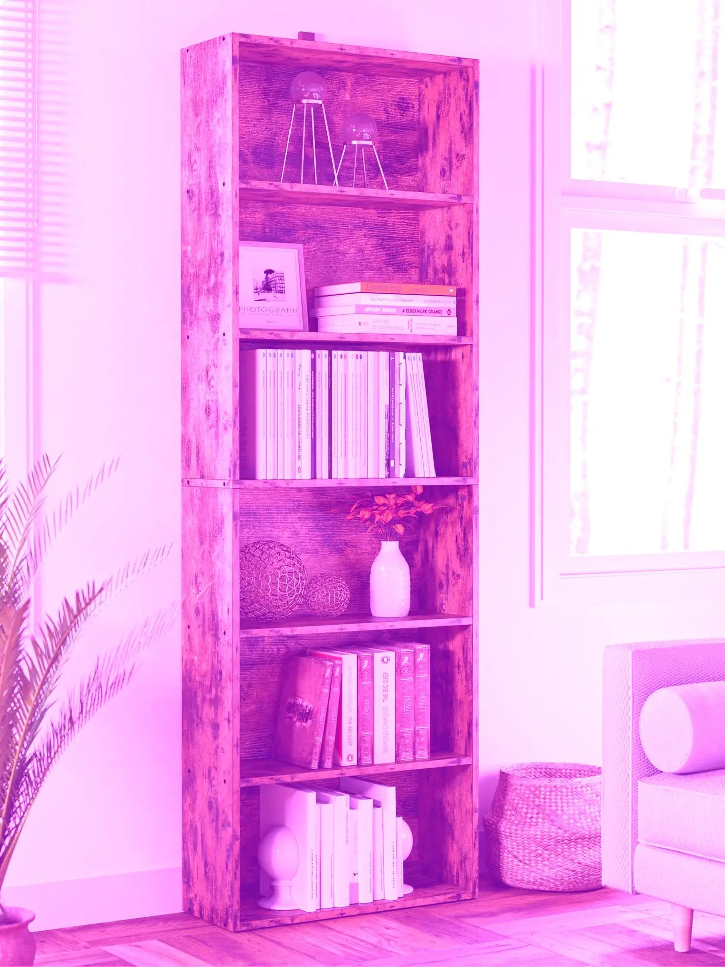 Floor Standing 6 Shelf Display Storage Shelves  Bookcase