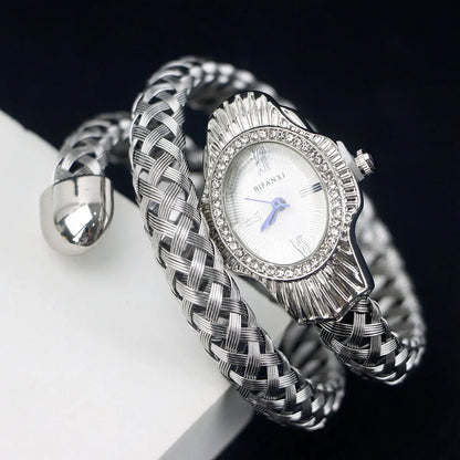 Fashion Diamond Snake Shape Wristwatch