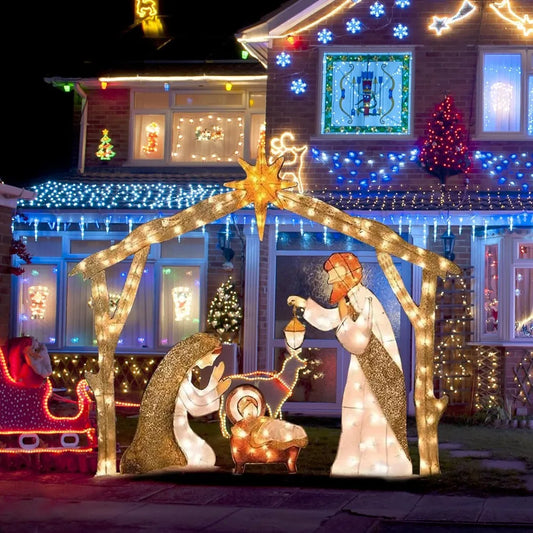 Outdoor Lighted Nativity Scene Waterproof