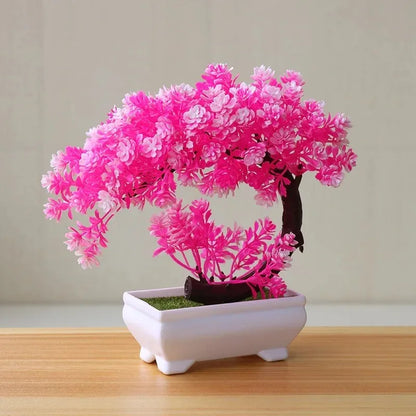 Artificial Bonsai Simulated Tree Fake Flowers