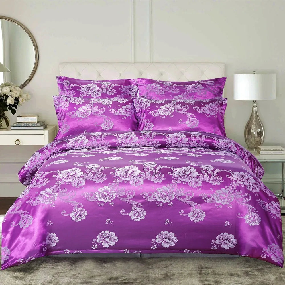 Duvet Cover Set  Pillow Case Silk & Glossy