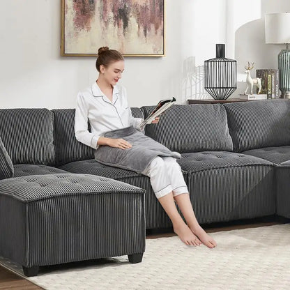 Modular Sectional Sofa With Reversible Chaise,