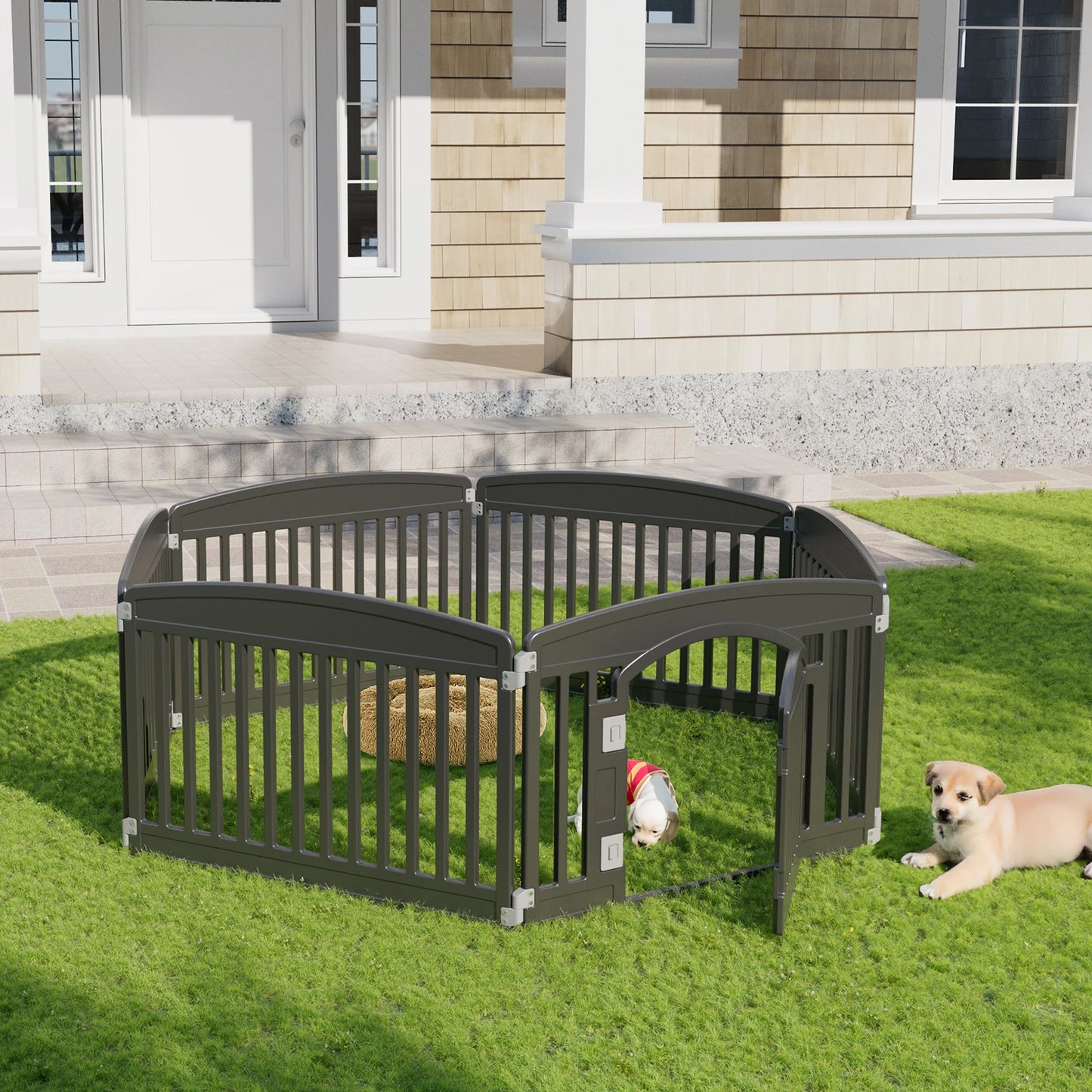 Playpen 6 Panel 24IN Expandable Durable Pet Fence for Medium Dogs