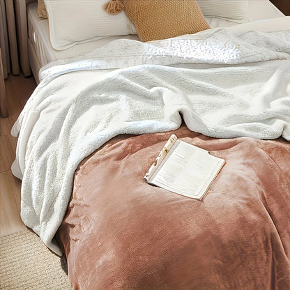 Velvet Double Reversible Sherpa Fleece Throw 5Lbs