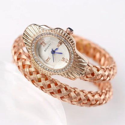 Fashion Diamond Snake Shape Wristwatch
