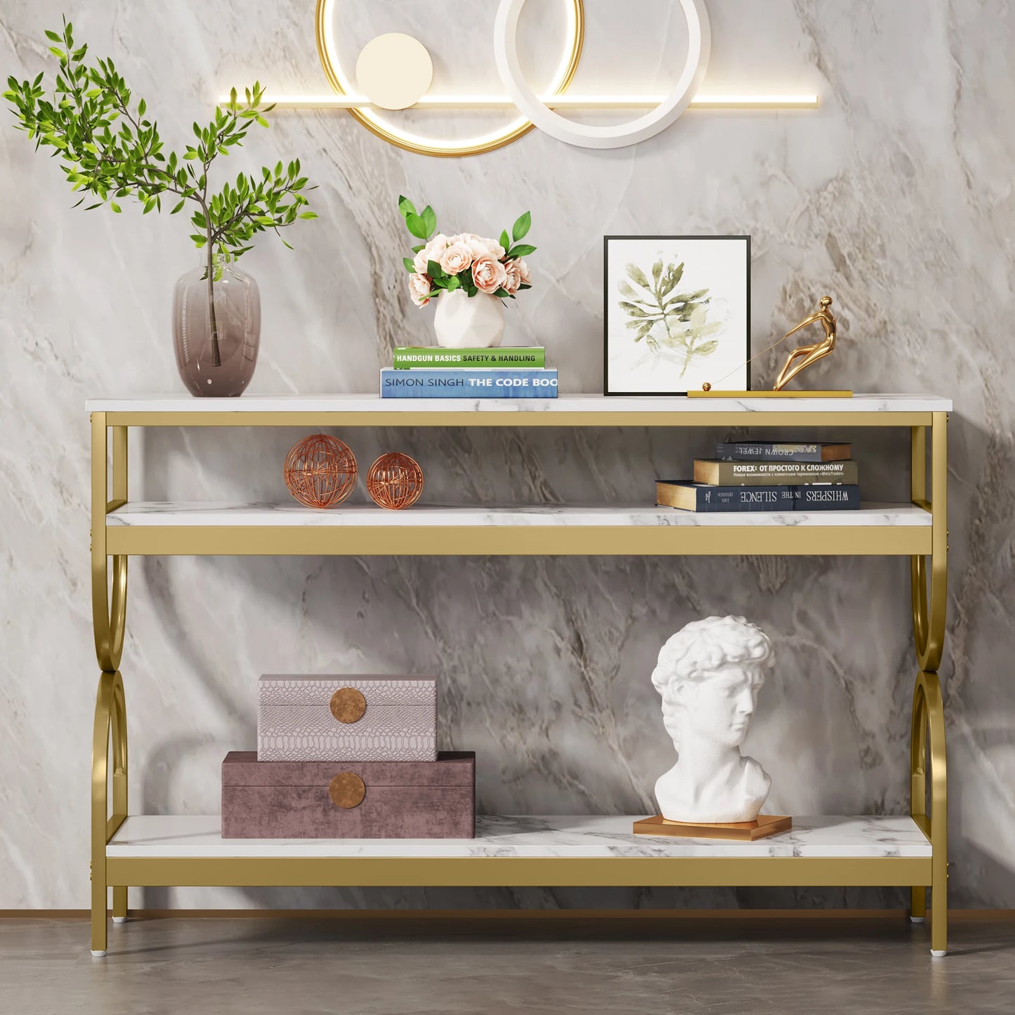 55 inch Sofa Table with 3 Tiers