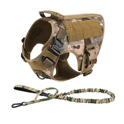 Tactical Dog Harness Collar Leash For Medium Large Dogs