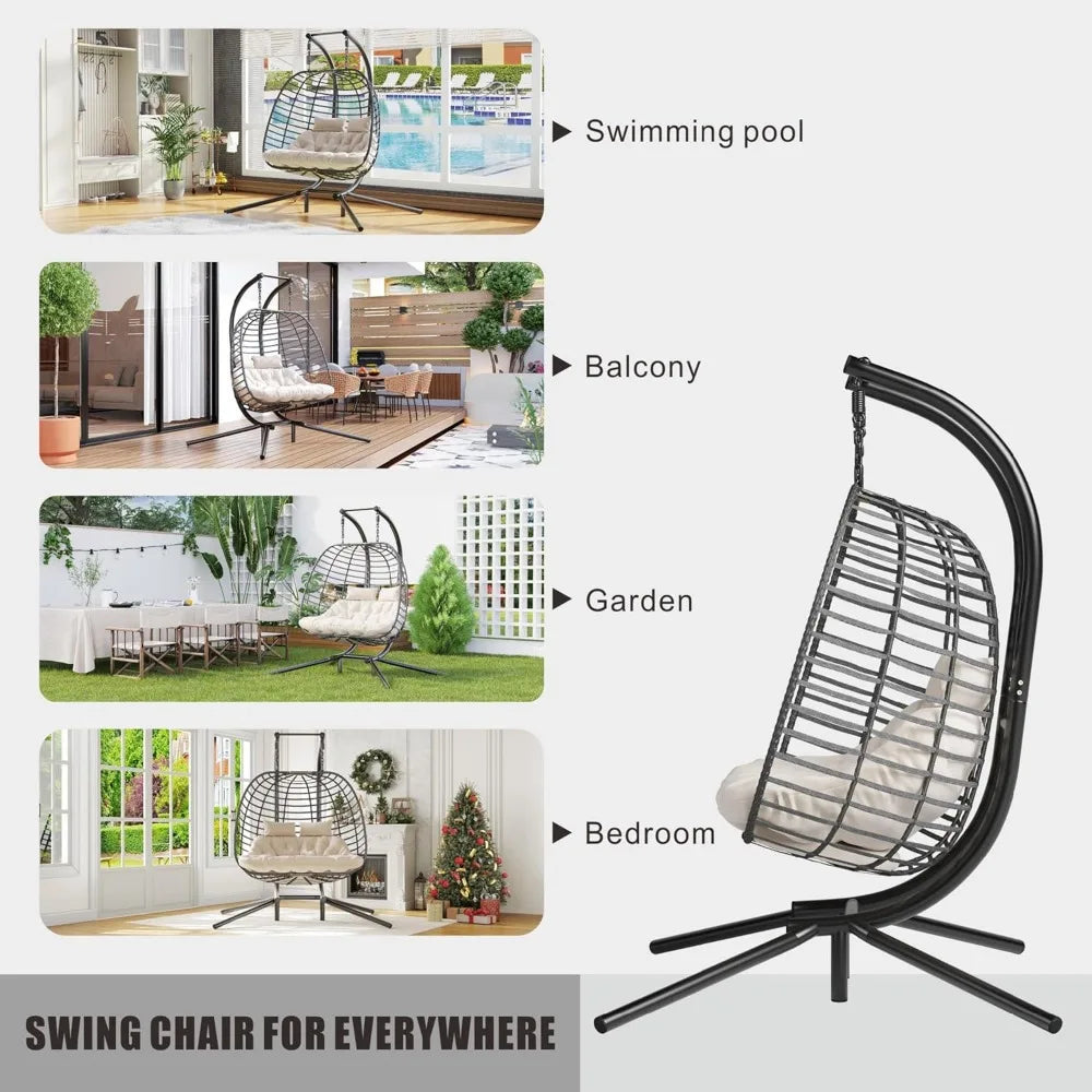 Patio Hammock Swing Chair with Cushion Loveseat
