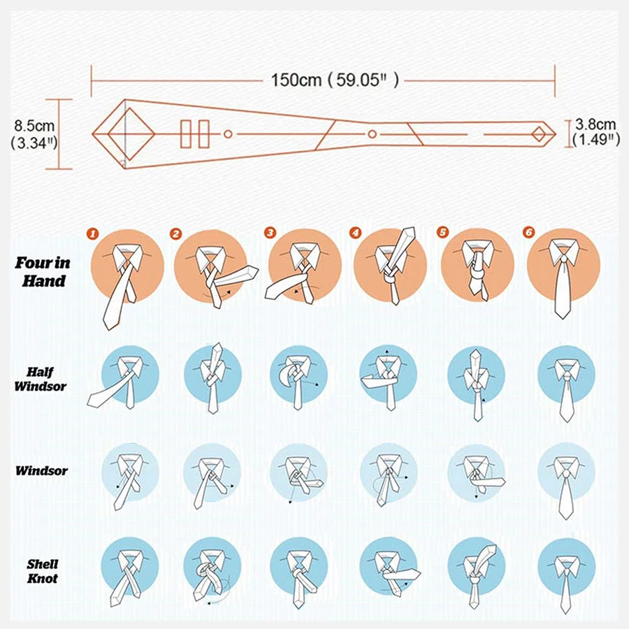 Designer Men's Necktie Pocket Square Cufflinks Set