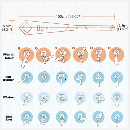 Designer Men's Necktie Pocket Square Cufflinks Set
