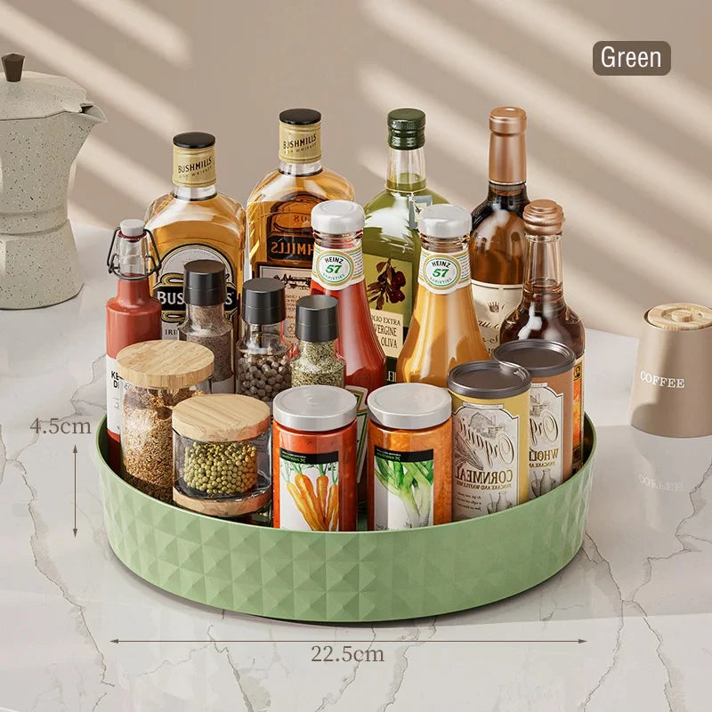 1Pc Kitchen Storage Spice Rack 360 Degree Rotating Cabinet