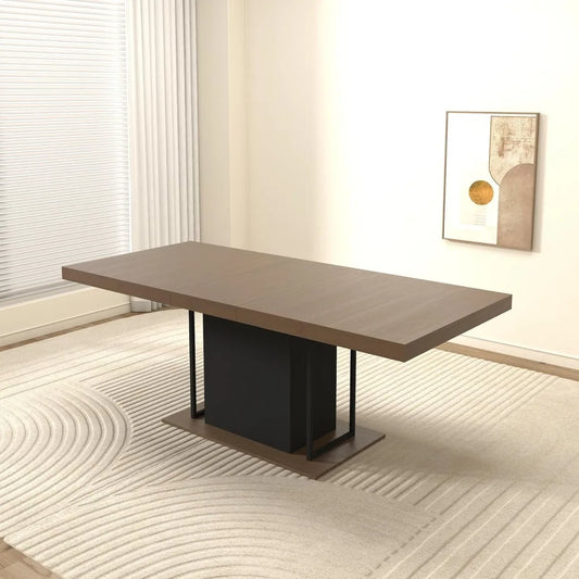 Extendable Dining Room Wooden Table for 6 8 10, 78.74"