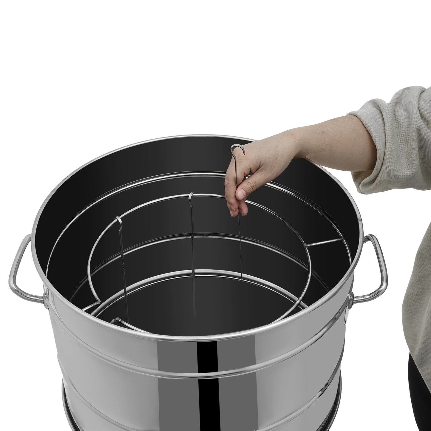 Stainless Steel BBQ Grill Barrel Portable Charcoal Grills 360°