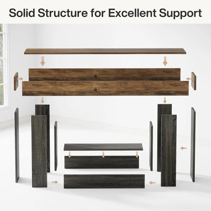 63" Console Table, 2-Tier Entryway Table