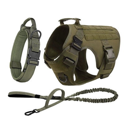 Tactical Dog Harness Collar Leash For Medium Large Dogs