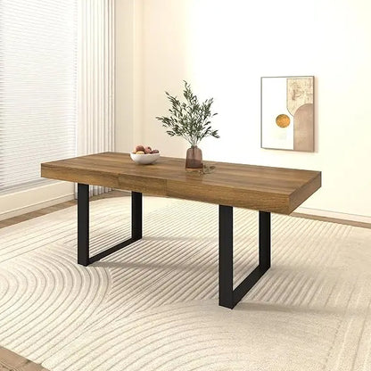 Extendable Dining Room Wooden Table for 6 8 10, 78.74"