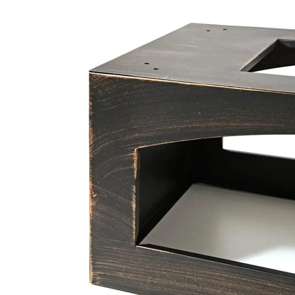 37-Inch Outdoor Rectangular Fireplace with Log Storage and Poker -