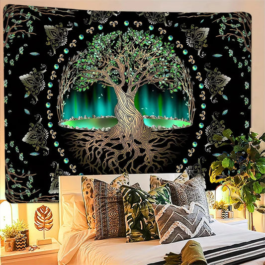 VIKAMA Aurora Tree of Life Tapestry