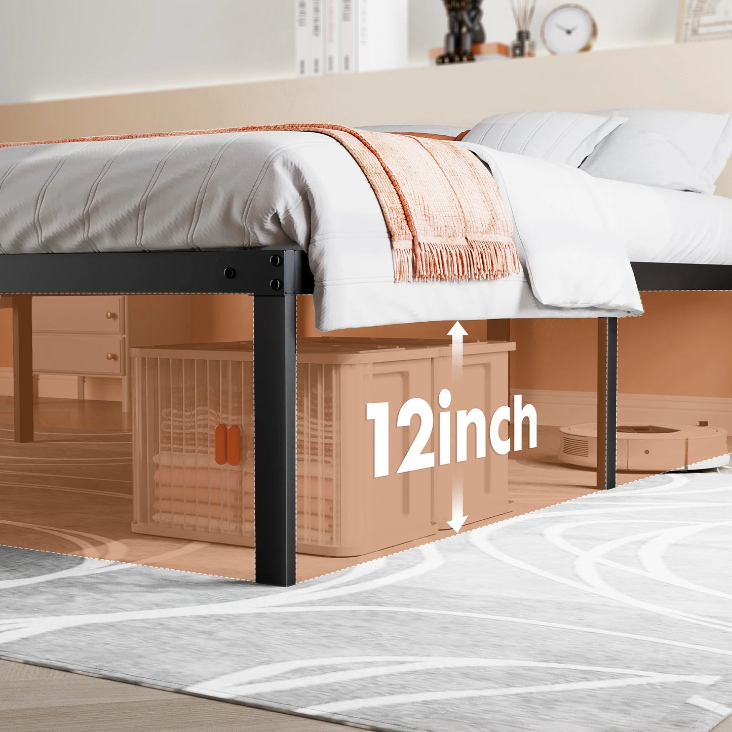 Metal Bed Frame, Twin/Full, Queen/King Size