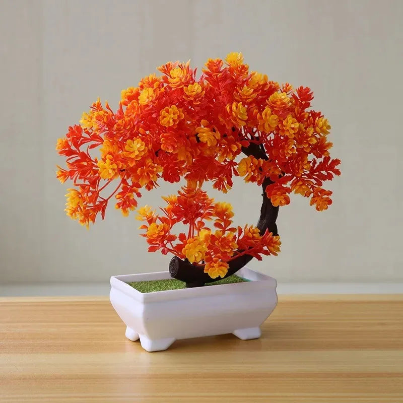 Artificial Bonsai Simulated Tree Fake Flowers