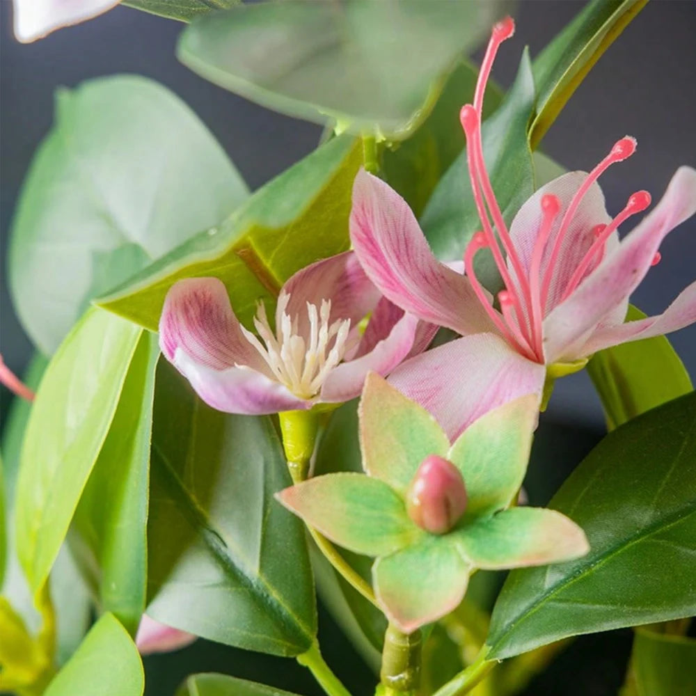 21-40cm Artificial Azaleas Plants Fake Rubber Tree
