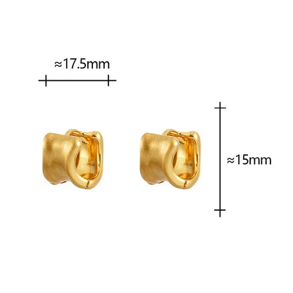 Real 925 Sterling Silver 18K Gold Irregular Round Hoop Earrings for Women