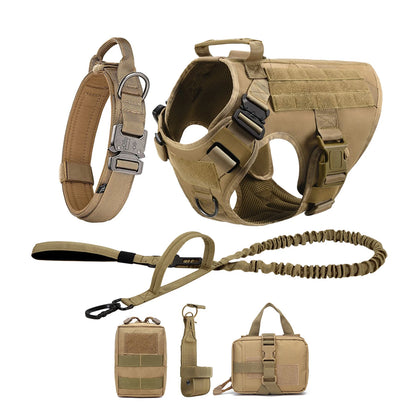 Tactical Dog Harness Collar Leash For Medium Large Dogs