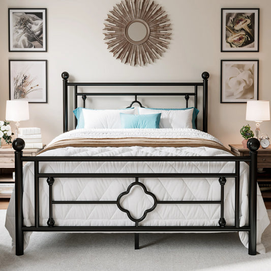 Metal  Frame, Victorian Style, Wrought Iron Headboard  And Footboard