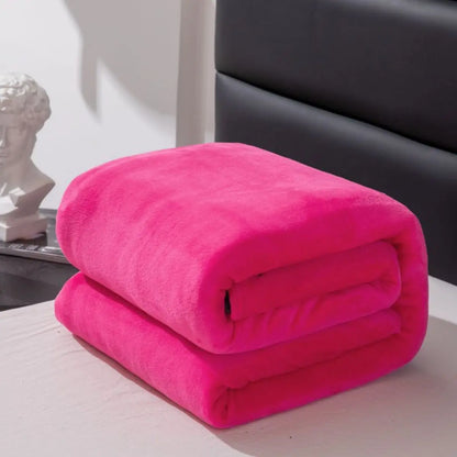 1pc, simple and plain plush blanket,