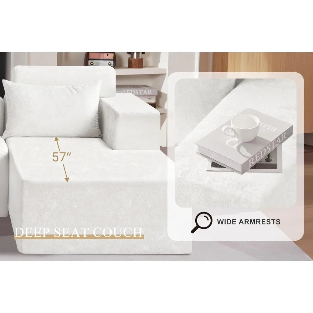 L-Shaped Modular Sofa Sectional . Comfortable Deep-Seated Couch,
