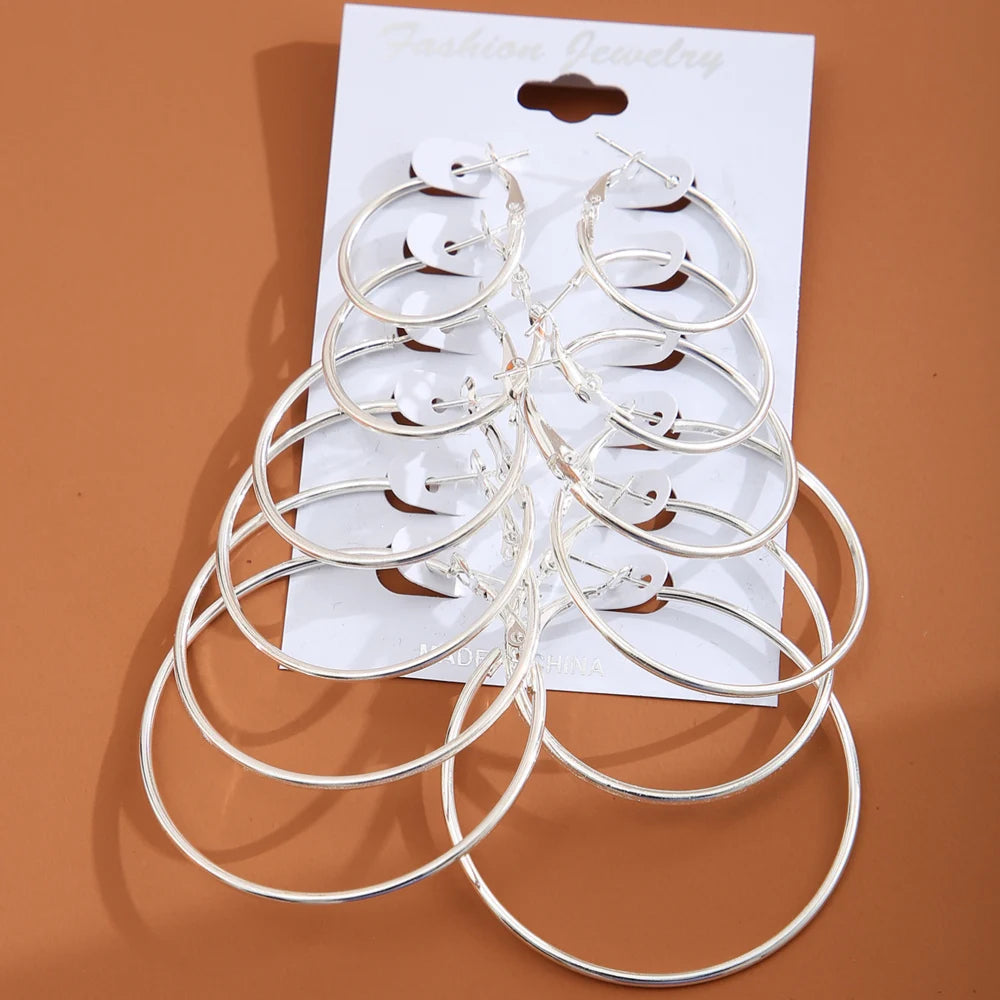 Fashion Hyperbolic Hoop Earrings Set